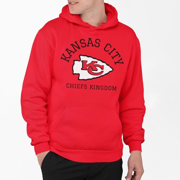 NWT Kansas City Chiefs Kingdom Arch Ultra Soft Washed Fleece Pullover Hoodie RED